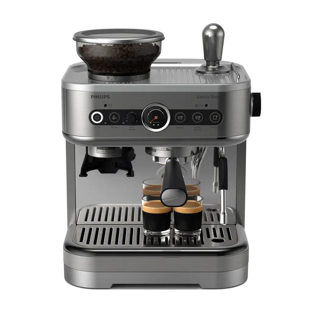 Philips Barista Brew Halbautomatische Espressomaschine mit Mahlwerk – Kaffeevollautomat aus Edelstahl
